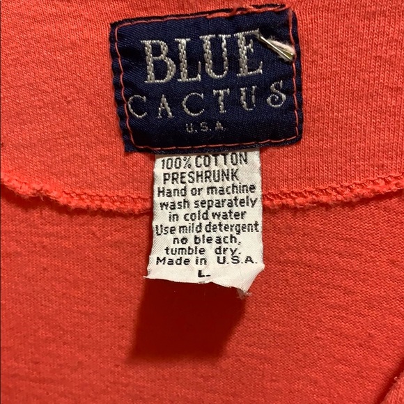 VINTAGE BLUE CACTUS KNIT ROMPER TYE/DYE SZ L COTTON - Picture 4 of 7